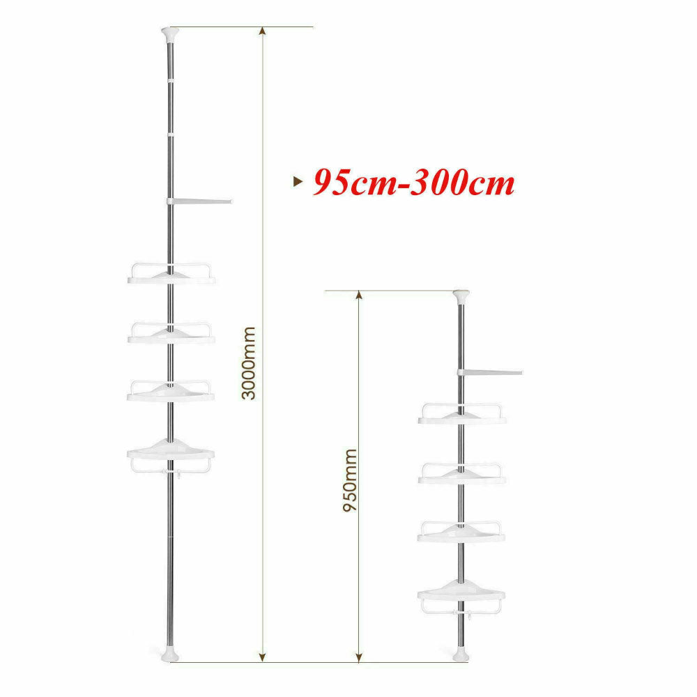 Portaoggetti telescopico per bagno a 4 mensole