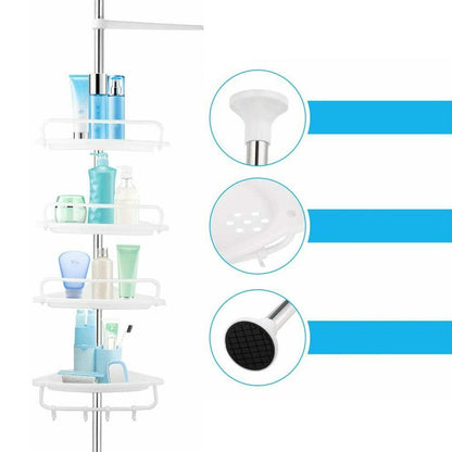 Portaoggetti telescopico per bagno a 4 mensole